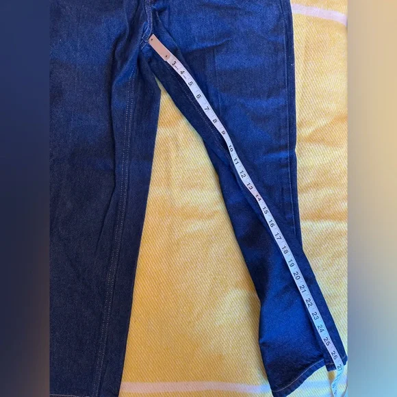 Zara dark denim straight cropped jeans - Picture 3 of 4